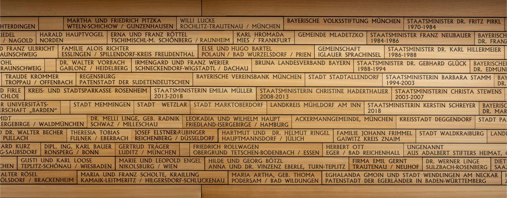 Förderertafel der Sudetendeutschen Stiftung
